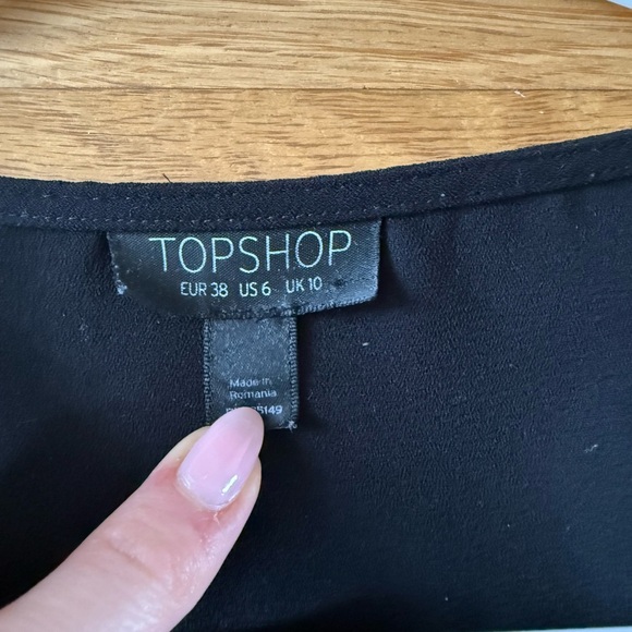 Topshop Black Crepe Wrap Mini Dress - Picture 7 of 7